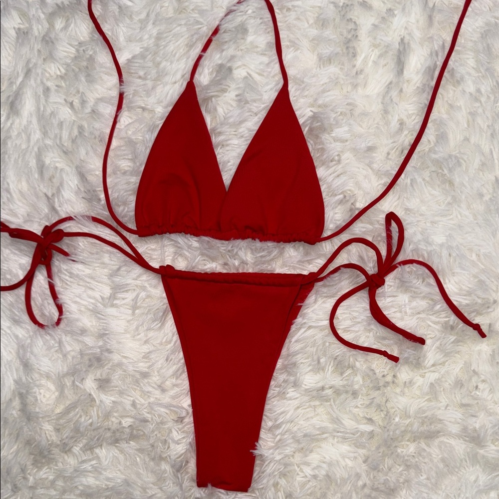 Red Triangle Bikini Set